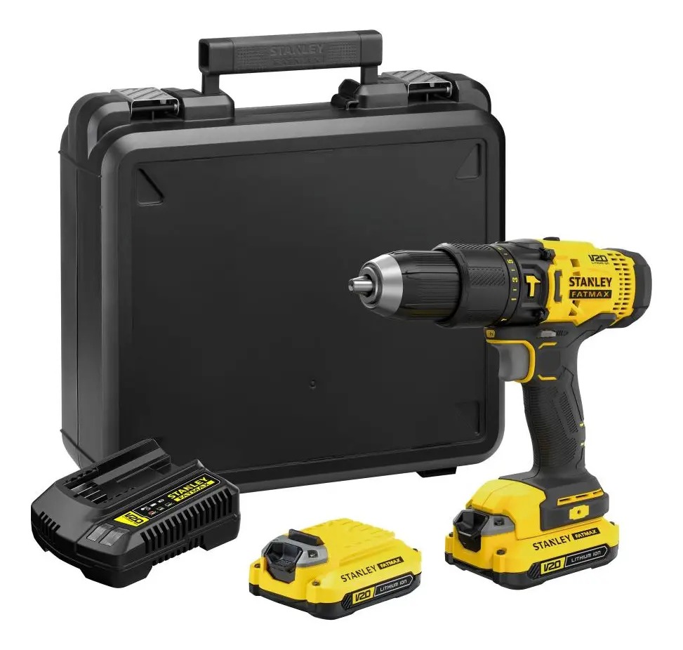 Parafusadeira e Furadeira de Impacto 13mm 48V STANLEY SCD711C2K Com 2 Baterias, Carregador e Maleta